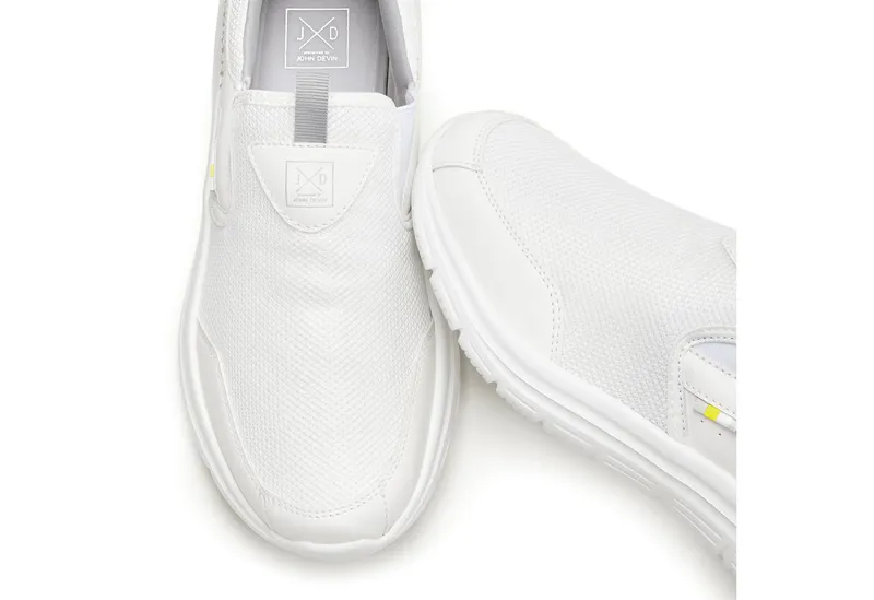 John Devin John Devin Freizeitschuh, Halbschuh, Slipper, Turnschuh, Slip-On-Sneaker Sneaker zum Reinschlüpfen Unisex VEGAN, Weiß, – Produktbild 5 von 5