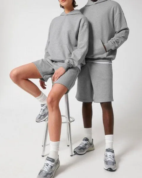 YTWOO YTWOO Oversized Unisex Hoodie mit Kängurutasche, Dry, nachhaltig, Bio-Baumwolle, Grau meliert, – Produktbild 1 von 4