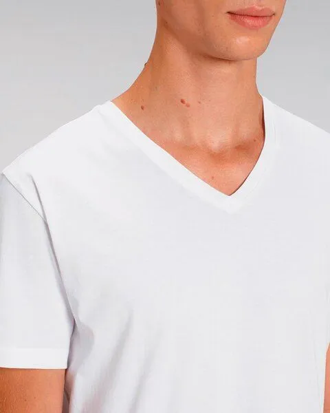 YTWOO YTWOO Männer Bio T-Shirt mit V-Ausschnitt, nachhaltig & fair hergestellt, Weiß, – Produktbild 2 von 4