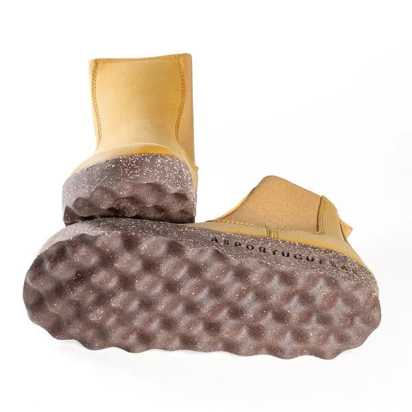 ASPORTUGUESAS ASPORTUGUESAS vegane Barefoot Chelsea Stiefel CIVET, Camel (gelb), – Produktbild 3 von 4