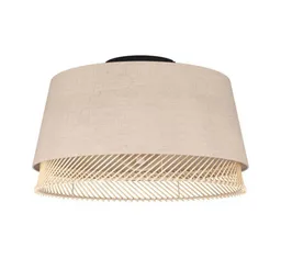 EGLO EGLO Deckenleuchte TABLEY Deckenlampe, Wohnzimmerlampe, Leinen, Bambus, Natur, E27, ohne Leuchtmittel, Wohnzimmer, Schlafzimmer, Flur, Küche, modern, gemütlich, 38x23,5cm – Produktbild 1 von 1
