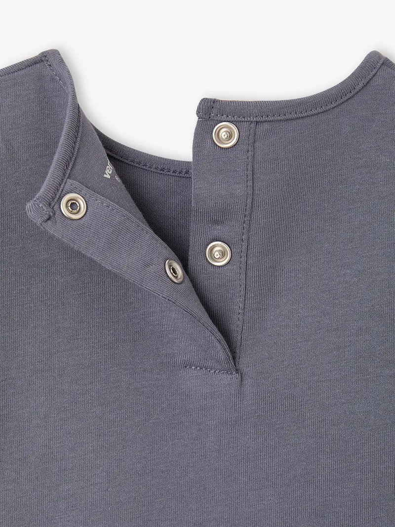Vertbaudet Langarmshirt Baby Mädchen BASIC, Graublau, – Produktbild 3 von 3