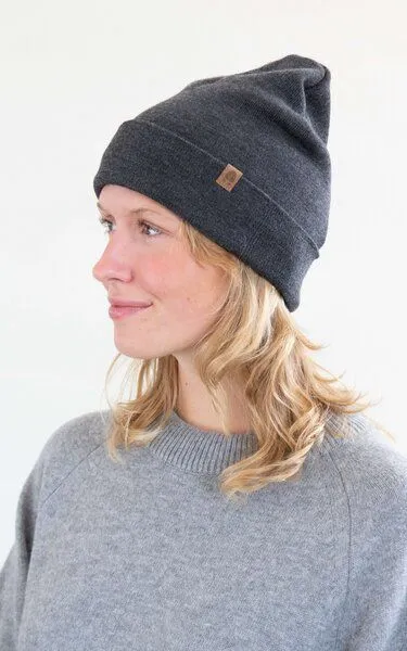 Kopyto Kopyto WOLF - Glatte Zweilagige Beanie Mütze aus 100% RWS-Merinowolle, Grau, – Produktbild 2 von 5
