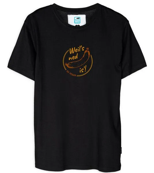 Gary Mash GARY MASH T-Shirt Weil's ned wurscht is'! aus Biobaumwolle, Schwarz, – Produktbild 1 von 4