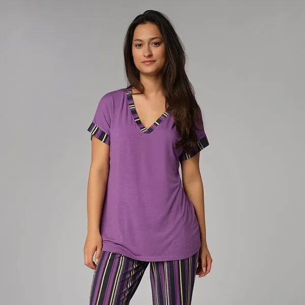 comazo comazo Shirt 1/4 Arm aus Mircromodal, Purple, – Produktbild 1 von 4