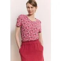 Tranquillo Jerseyshirt Laraa aus Bio-Baumwolle - red wildflowers / M – Produktbild 2 von 2