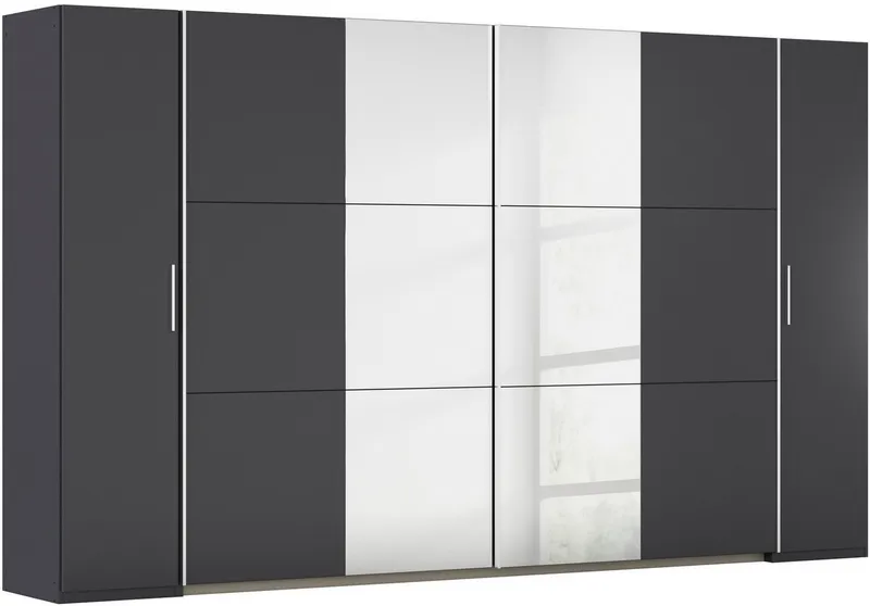 Rauch Rauch Schwebetürenschrank Kleiderschrank Drehtürenschrank Schrank Garderobe KRONACH (in 3 Ausstattungen BASIC/CLASSIC/PREMIUM, Breiten 225/268/311/354 cm) Kombischrank optional mit 1 oder 2 Spiegel viele Böden MADE IN GERMANY, Grau, – Produktbild 6 von 8