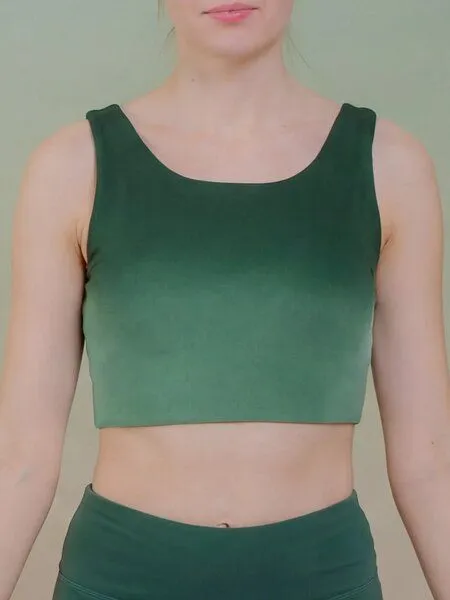 nice to meet me nice to meet me Reversible Crop Tank aus weicher Biobaumwolle, Tie dye green, – Produktbild 8 von 8