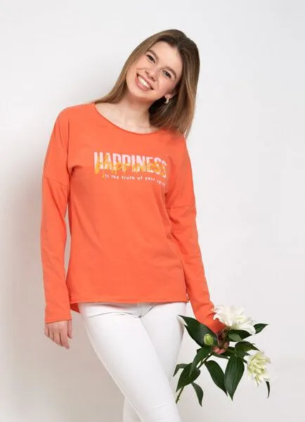 SPARKLES OF LIGHT SPARKLES OF LIGHT Yoga Shirt | HAPPINESS, Rot-orange (orange), – Produktbild 1 von 4