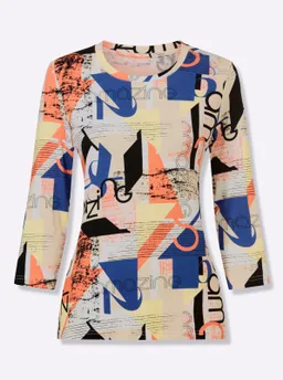 Witt Print-Shirt royalblau-orange-bedruckt – Produktbild 1 von 1