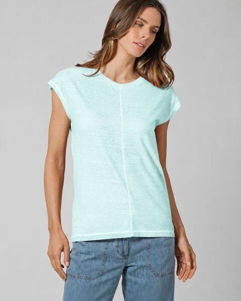 HempAge HempAge Ärmelloses Damen-Shirt mit Wascheffekt Hanf/Biobaumwolle, Lake (blau), – Produktbild 2 von 4