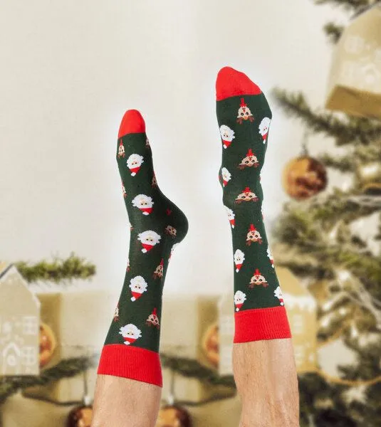DillySocks DillySocks Socken Rudolph in the Forest aus Biobaumwoll-Mix, Grün, – Produktbild 4 von 4
