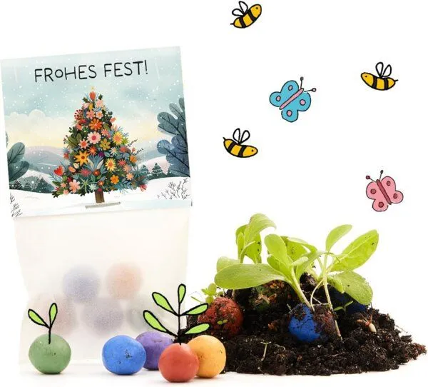 Die Stadtgärtner Die Stadtgärtner 10 x 5 Blumenmurmeln "Frohes Fest" – Produktbild 2 von 4