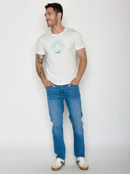 GreenBomb GREENBOMB Surf Friends Spice - Sportliches T-Shirt aus Bio-Baumwolle / hochwertiger Print / GOTS / Fair & Vegan, Weiß (mondstein), – Produktbild 3 von 4