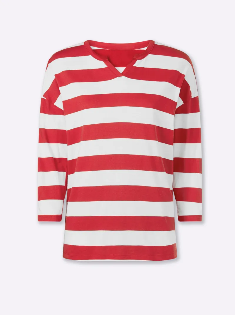 heine Ringelshirt erdbeere-weiß-geringelt, Erdbeere-weiß-geringelt, – Produktbild 2 von 2