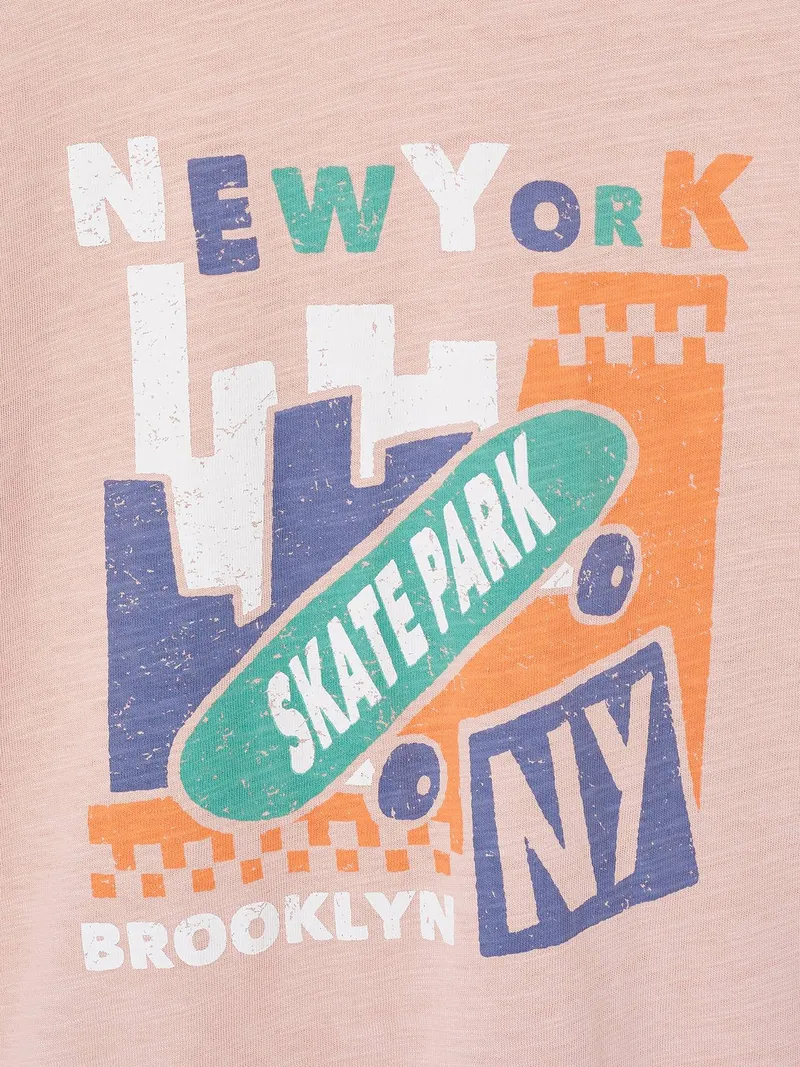 Vertbaudet T-Shirt mit grafischem Print und Baumwolle Jungen blush, Blush, – Produktbild 4 von 4