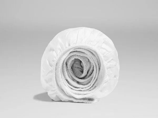 Yumeko Yumeko Spannbettlaken extra hoch Baumwollsatin aus Bio-Baumwolle, Pure white, – Produktbild 1 von 3