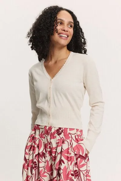 Tranquillo Tranquillo Strickjacke Linaa aus Bio-Baumwolle, White, – Produktbild 3 von 6