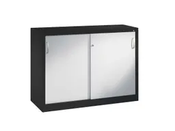 C+P C+P Schiebetürenschrank aus Stahl 120 cm breit anthrazit/alusilber T 50 H 120 – Produktbild 1 von 1