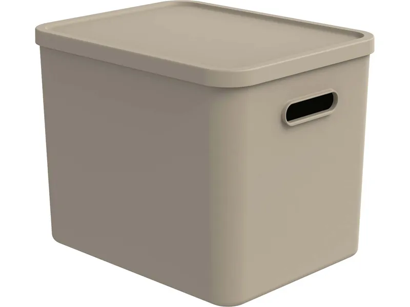 rotho rotho Aufbewahrungsbox 'ALBULA' aus Recyclingkunststoff, 27 l, cappuccino – Produktbild 1 von 1