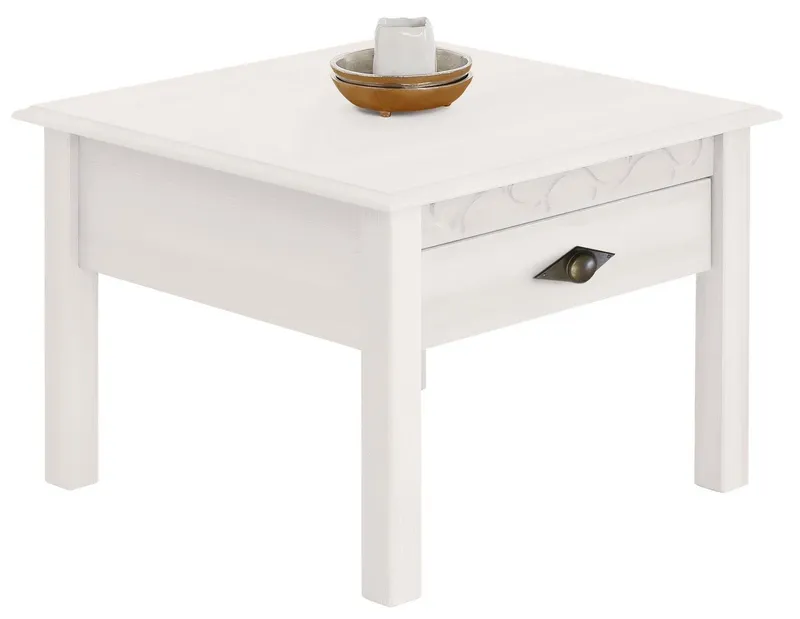 OTTO home Couchtisch Laura (Couchtisch, Wohnzimmertisch, OTTOs Choice), 60/60 cm, mit einer Schublade, zusätzlicher Stauraum, Weiß, – Produktbild 1 von 4