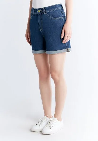 Evermind Evermind Women's Mom Shorts-WN3020, Lapis blue, – Produktbild 6 von 6