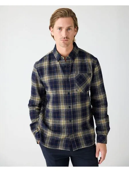 KnowledgeCotton Apparel KnowledgeCotton Apparel Flanell-Hemd Karo, Blue check, – Produktbild 3 von 4