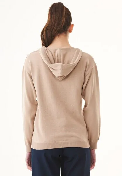 ORGANICATION ORGANICATION Feinstrick-Hoodie aus Bio-Baumwolle, Abby stone, – Produktbild 4 von 4