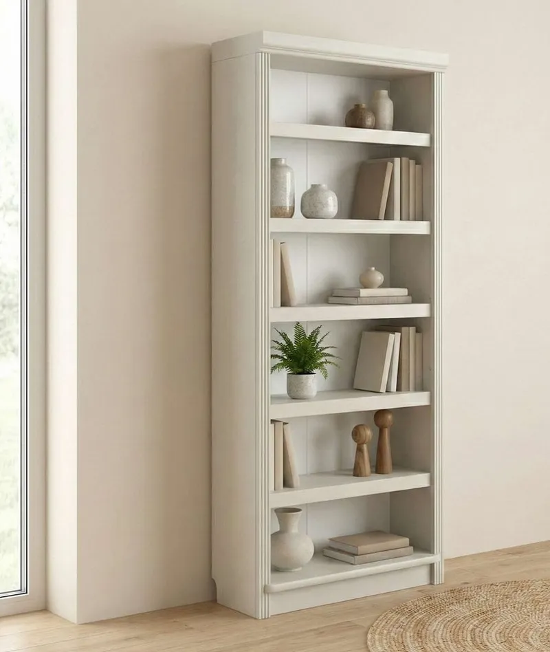 OTTO home Bücherregal Soeren Regal B/T/H: 80/29/185 cm, 6 Fächer, aus massiver Kiefer, FSC®-zertifiziert, Weiß, – Produktbild 3 von 4