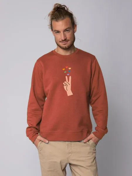 watapparel watapparel Sweatshirt Unisex Spread love, Heritage brown, – Produktbild 2 von 4