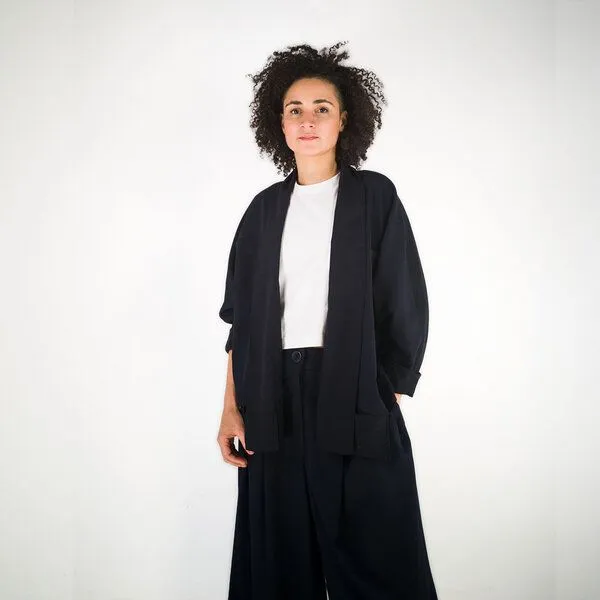 keijn keijn SMOOTH BLUE Hemdjacke mit Schalkragen – Produktbild 3 von 4