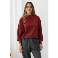 TWOTHIRDS TWOTHIRDS Damen vegan Pullover Binz Veganer Samt Weinrot – Produktbild 1 von 1