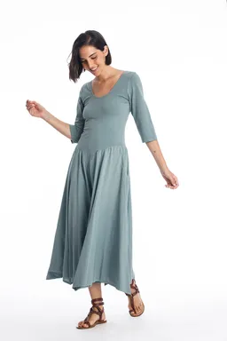 RAVENS VIEW IBIZA RAVENS VIEW IBIZA Damen vegan Kleid Look Ls Chinois Grün – Produktbild 1 von 1