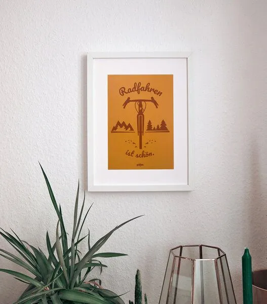 päfjes päfjes Radfahren ist schön / Gravel / Poster A4, Orange, – Produktbild 2 von 4
