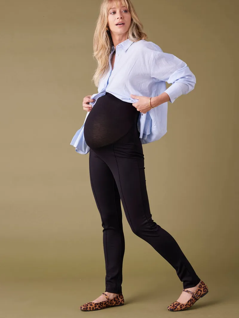 Envie De Fraise Elegante Umstands-Leggings ENVIE DE FRAISE, Schwarz, – Produktbild 1 von 4