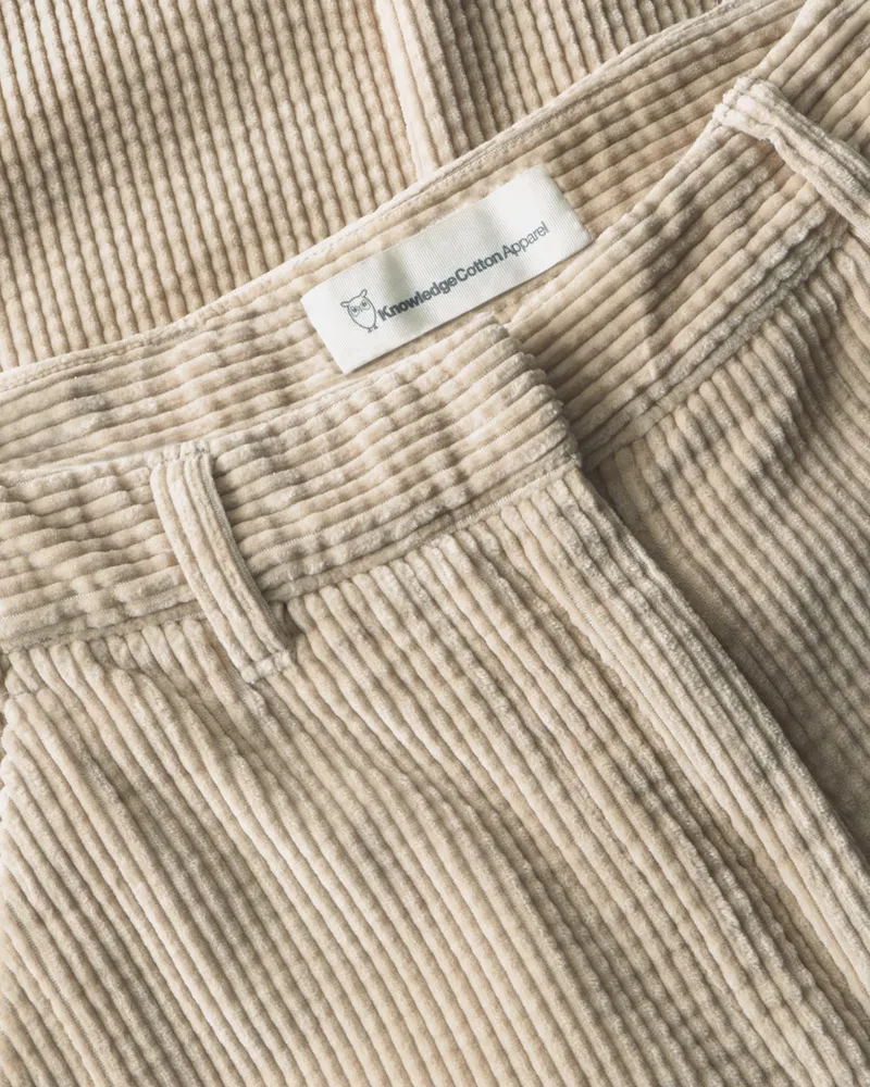 KnowledgeCotton Apparel KnowledgeCotton Apparel Damen vegan Hose Bora Weit Cord Hell Federgrau, Grau, – Produktbild 2 von 2