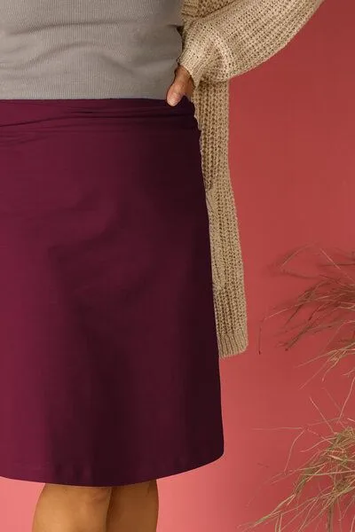 La Gitana La Gitana Rock A-Linie „June“ – lange Variante, aus Bio-Baumwolljersey – fair & nachhaltig, Bordeaux (rot), – Produktbild 4 von 4