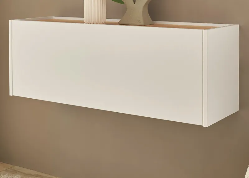 Furn.Design Hängeschrank Center (in weiß und Wotan Eiche, 100 x 35 cm) Flurschrank hängend, Weiß, – Produktbild 3 von 5