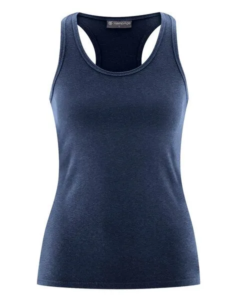 HempAge HempAge Damen Yoga Tanktop Hanf/Bio-Baumwolle, Navy(blau), – Produktbild 1 von 4
