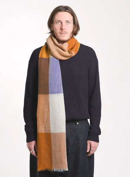 Djian Djian Schal aus Merino-Wolle – KARO – mulesingfrei, Blau, – Produktbild 2 von 3
