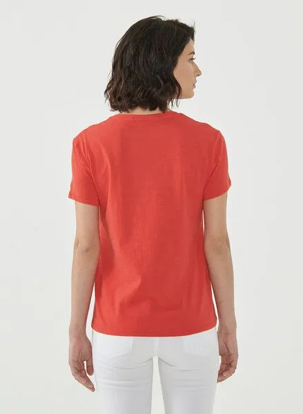ORGANICATION ORGANICATION T-Shirt aus Bio-Baumwolle mit Blumen-Print, Red, – Produktbild 4 von 4