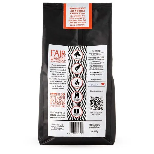 Solino Coffee Solino Coffee Caffè Crema ganze Bohnen 1kg – Produktbild 2 von 2