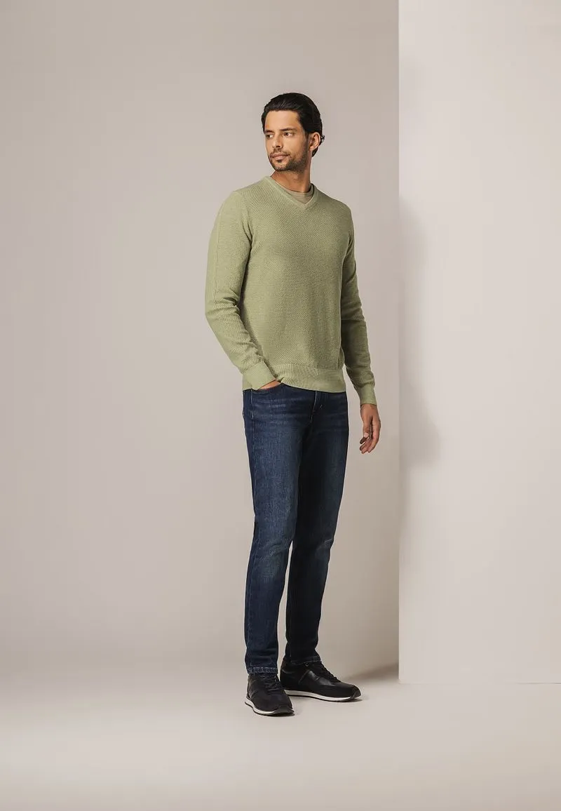State of Art State Of Art Pullover Structure V-Ausschnitt Grün - Größe XL, Grün, – Produktbild 1 von 5