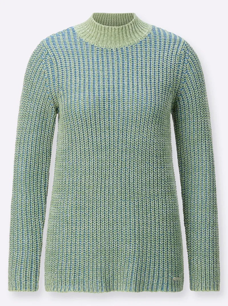 Witt Stehkragenpullover eucalyptus-mittelblau, Eucalyptus-mittelblau, – Produktbild 2 von 2
