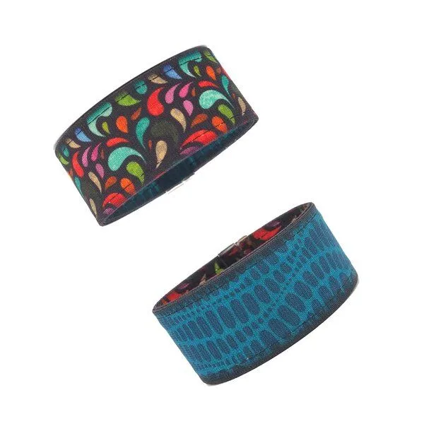 Seegarn Seegarn Wende-Armband 3cm, Paisley gr (schwarz) / punkte (blau), – Produktbild 1 von 1