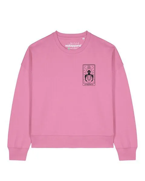 watapparel watapparel Sweatshirt Frauen Tarot Strength, Bubble pink, – Produktbild 1 von 2