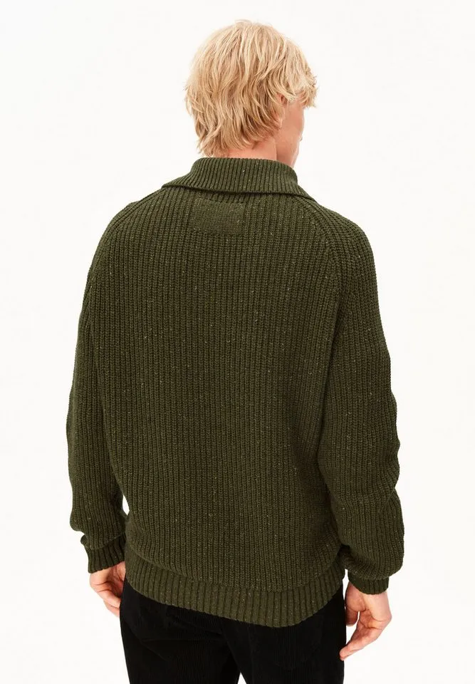 ARMEDANGELS ARMEDANGELS Strickpullover TWEED Strickjacke aus Bio-Baumwoll-Mix Regular Fit, Grün, – Produktbild 4 von 5