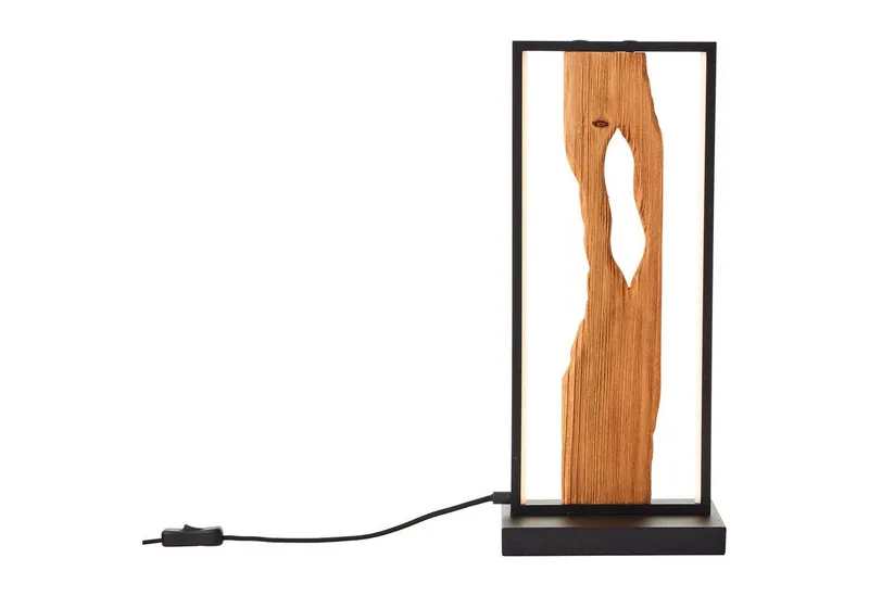 Brilliant Brilliant LED Tischleuchte Chaumont, LED fest integriert, Warmweiß, Höhe 50 cm, 940 lm, Aluminium/Metall/Holz, schwarz/holz, Braun|schwarz, – Produktbild 1 von 3