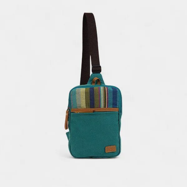 Dragolina Dragolina Crossbody Tablettasche Faun W. mit Webstoff der Pwo Karen, Petrol (blaugrün), – Produktbild 1 von 4