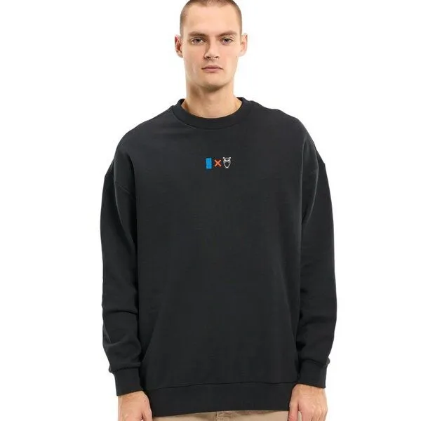 KnowledgeCotton Apparel KnowledgeCotton Apparel WATERAID oversized crew neck sweat, Black jet (schwarz), – Produktbild 3 von 3